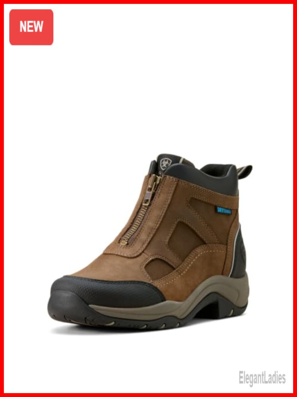 Waterproof Leather Hiking Boot Zip Up Ankle Calf Outdoor